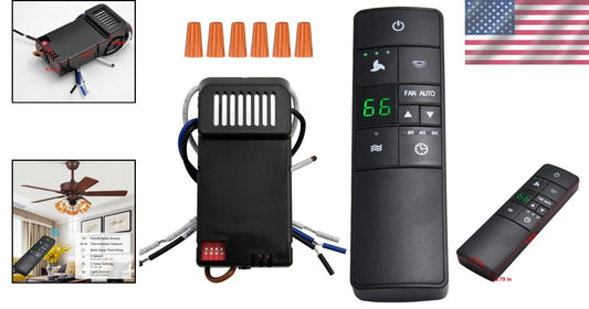 Ceiling Fan Remote Control with Timer & Light Dimmer - Works with Popular Brands