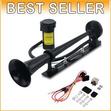 Load image into Gallery viewer, Universal 12V Super Loud 150DB Chrome Air Horn with Compressor - Easy Install