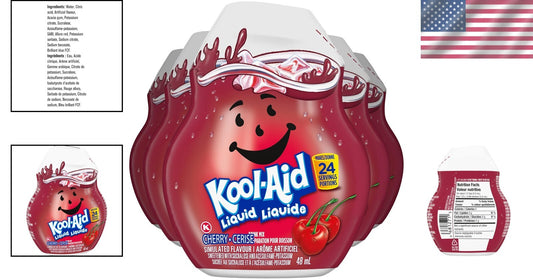 Cherry Liquid Drink Mix, 48mL Bottles - Pack of 12, Zero Calorie Refreshment