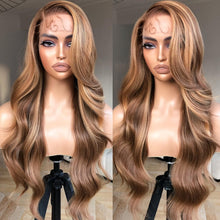 Load image into Gallery viewer, Luxury 24” Honey Blonde Lace Front Wig - Body Wave Synthetic Beauty with Volume