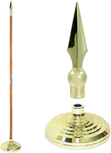 Load image into Gallery viewer, Elegant 8ft Indoor Flagpole Kit with Gold Texture Base &amp; Customizable Toppers