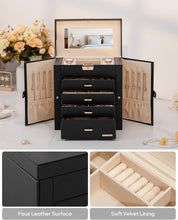 Load image into Gallery viewer, Mirrored Jewelry &amp; Watch Storage Box - Elegant Design with Removable Pillows