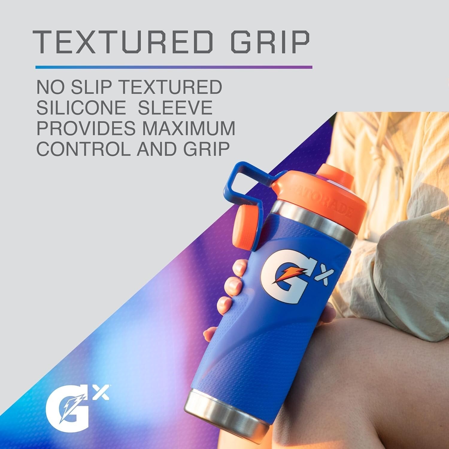 Durable 32oz Gx Stainless Steel Bottle - Vibrant Neon Blue for Active Lifestyles