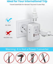 Load image into Gallery viewer, Versatile Multi-Region Travel Adapter with Detachable Plugs &amp; Fast Charging