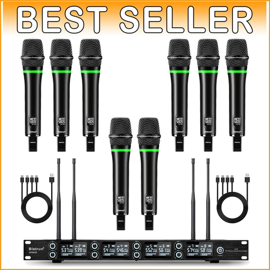 8-Channel Rechargeable Wireless Microphone System for Professional Sound Quality