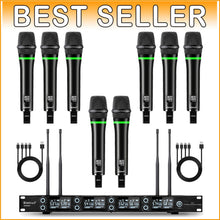 Load image into Gallery viewer, 8-Channel Rechargeable Wireless Microphone System for Professional Sound Quality
