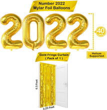 Load image into Gallery viewer, Reusable 2022 Gold Graduation Balloons &amp; Confetti Set - Picture-Perfect Decor