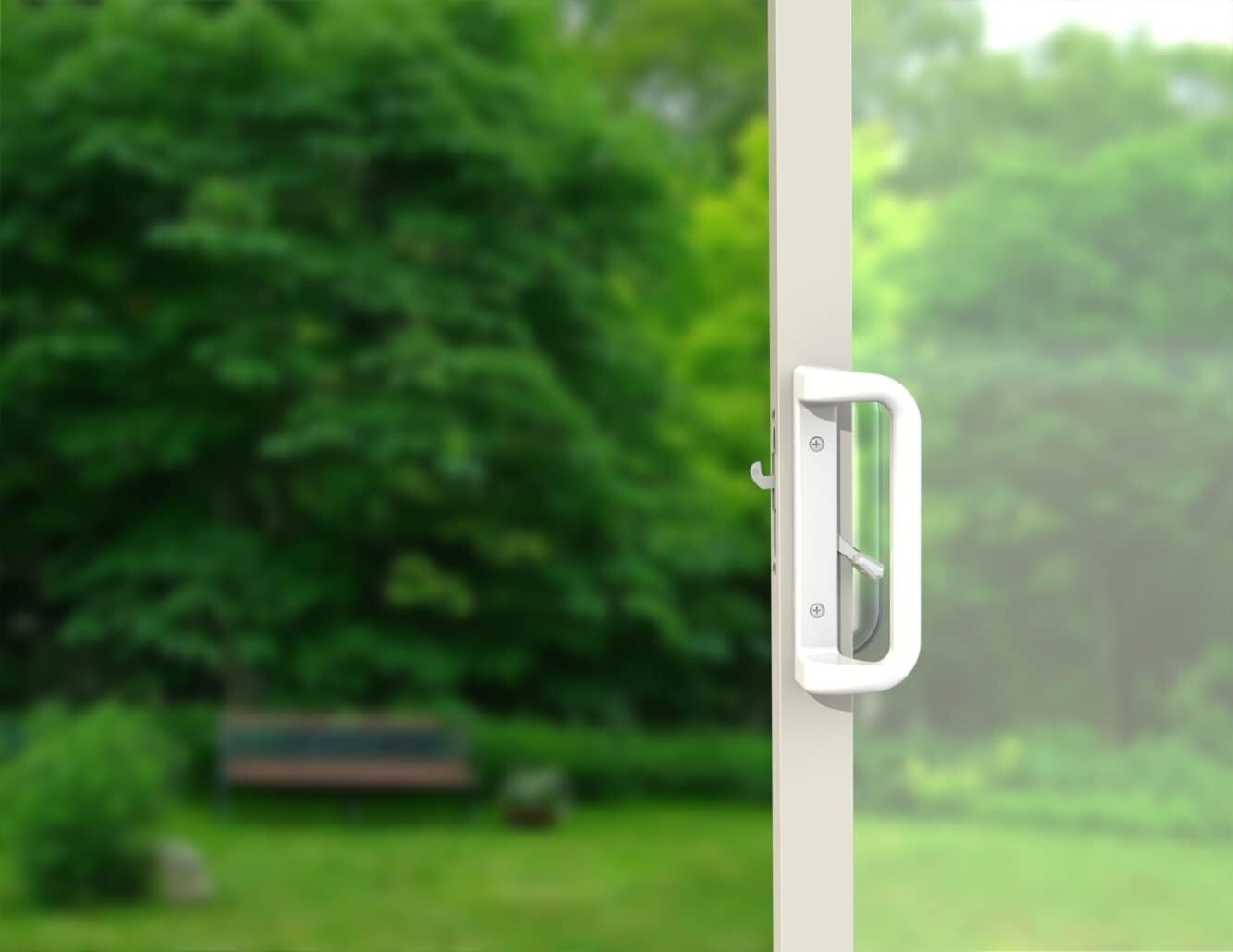 Elegant White Patio Door Handle Set with Cylinder Lock for Stylish Homes