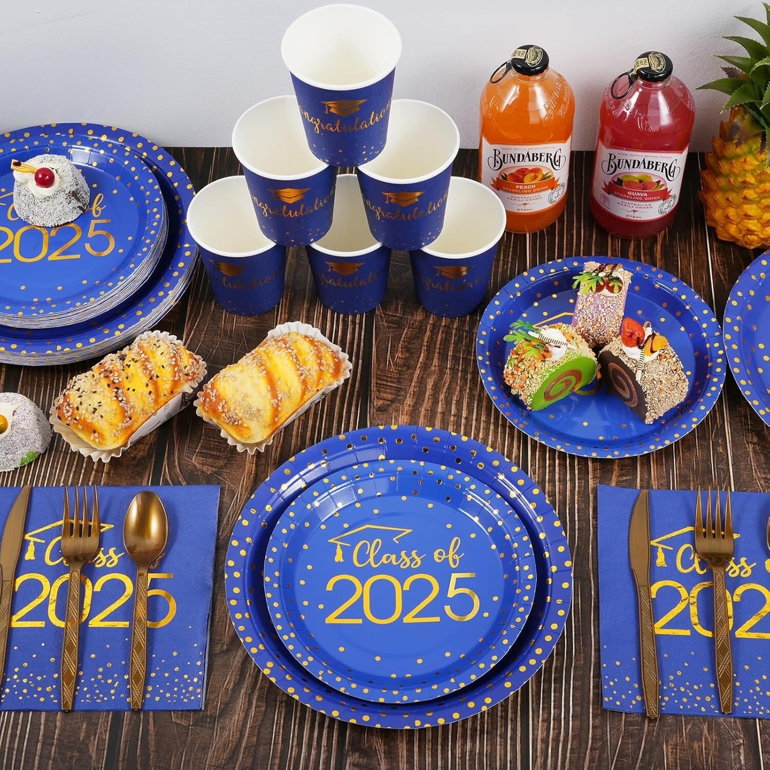 Luxurious Disposable Graduation Tableware Set: 700pcs for Class of 2025 Events