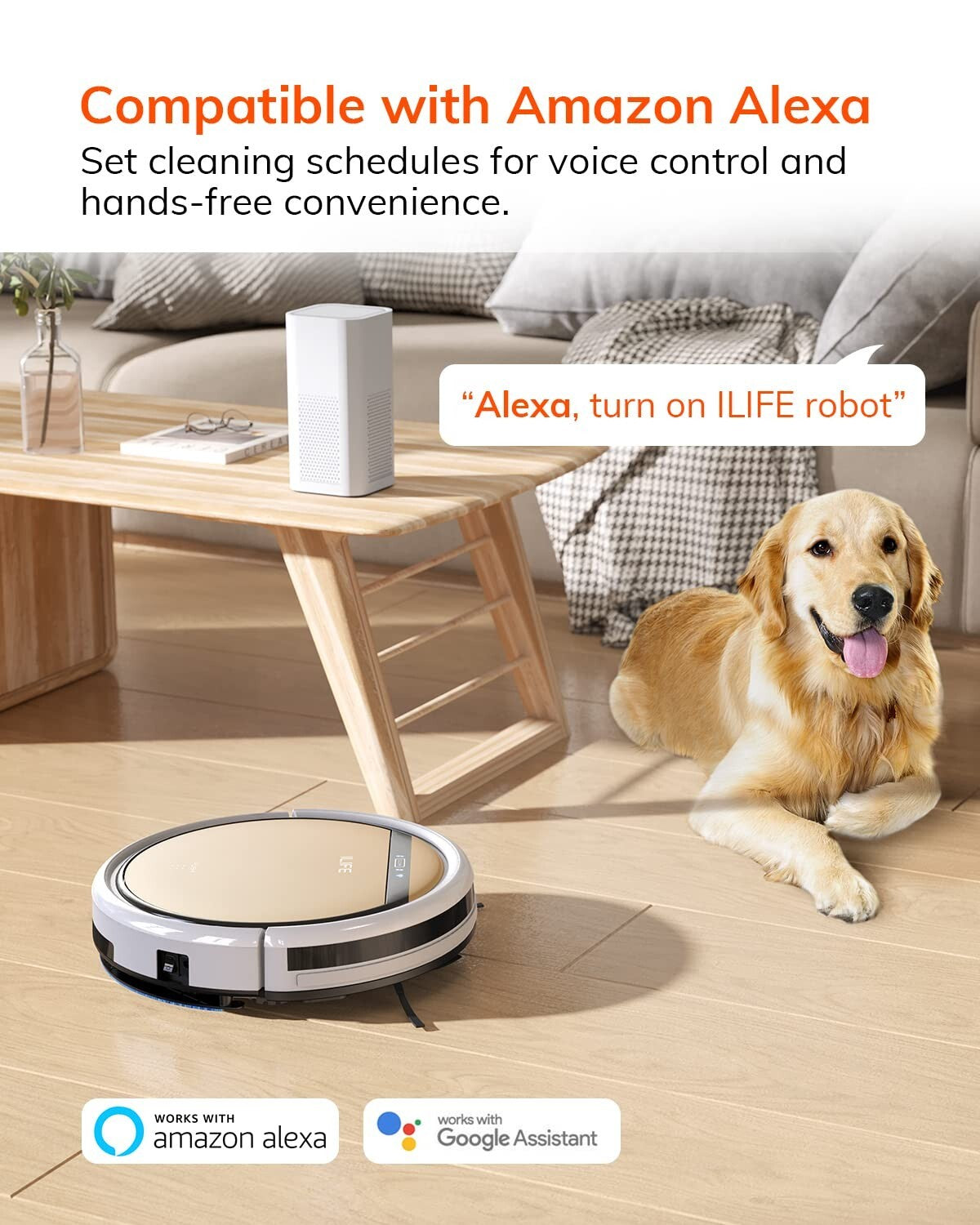 Slim Design Robot Vacuum & Mop Combo – Automatic Cleaning for Hard Floors & Pets