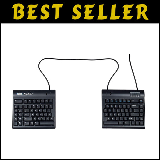 Plug-and-Play Freestyle2 Ergonomic Keyboard with 20” Separation for Office Use