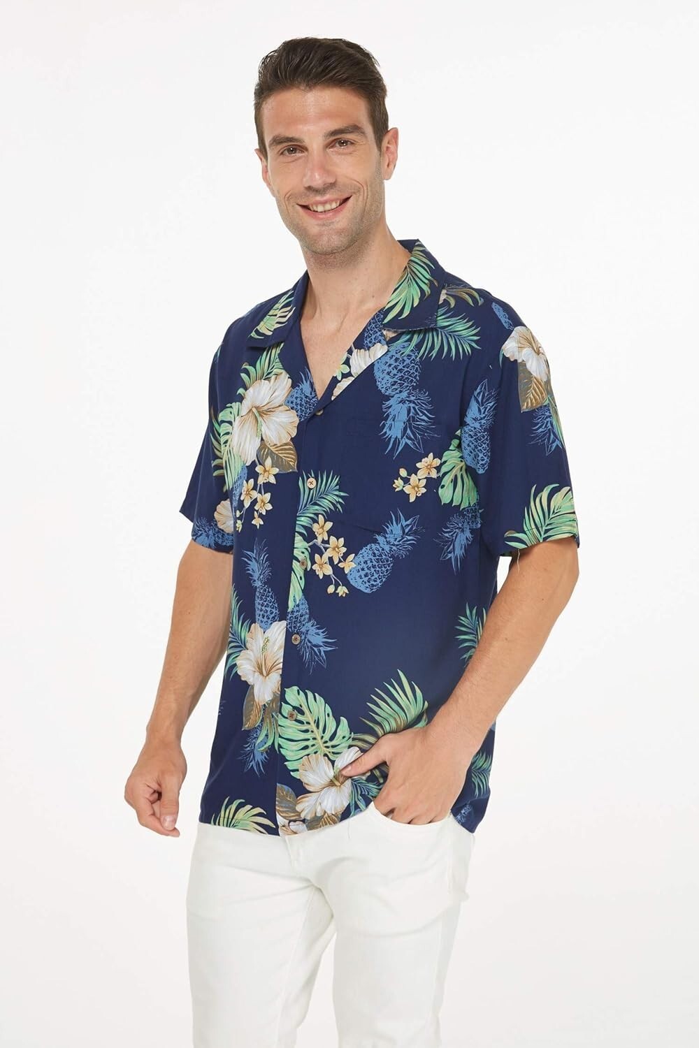 Navy Pineapple Garden Hawaiian Matching Outfit for Family - Comfortable Rayon