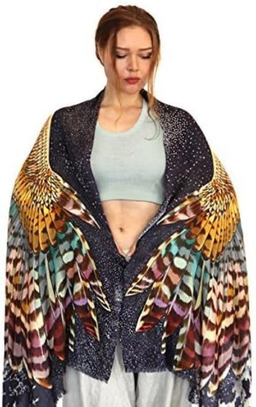 Delicate Night Owl Printed Scarf - 100% Cotton with Artful Woodland Design