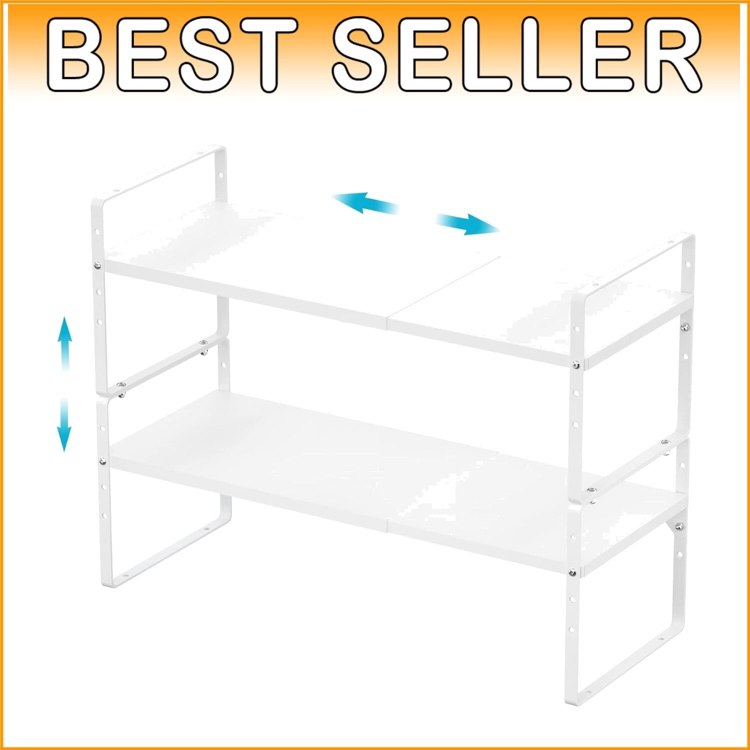 Expandable 2-Pack Heavy-Duty Steel Kitchen Organizer Rack - Adjustable Design