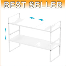 Load image into Gallery viewer, Expandable 2-Pack Heavy-Duty Steel Kitchen Organizer Rack - Adjustable Design