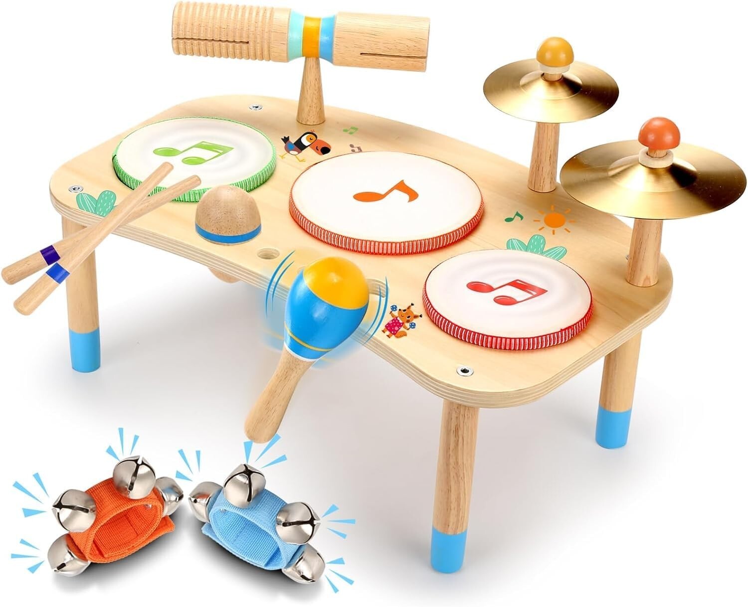 Sturdy Kids Drum Set with Professional Sound - 11 Musical Instruments Included