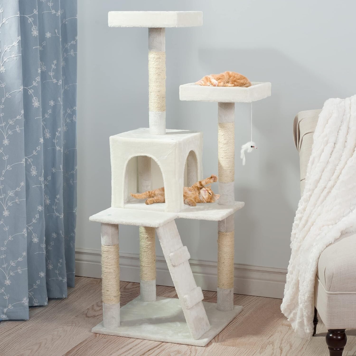 High Reach 4-Tier Cat Tower: Cozy Perches, Condo & Endless Play for Indoor Cats