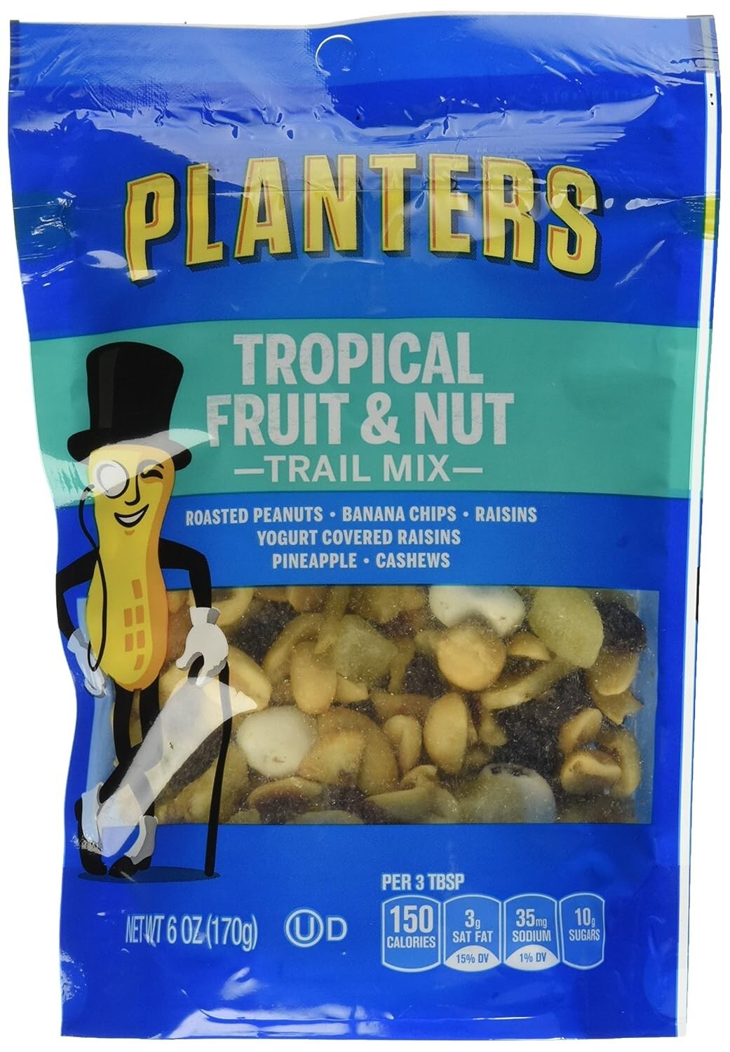 Tropical Fruit & Nuts Trail Mix - Pack of 6 Resealable 6oz Bags, Healthy Snack