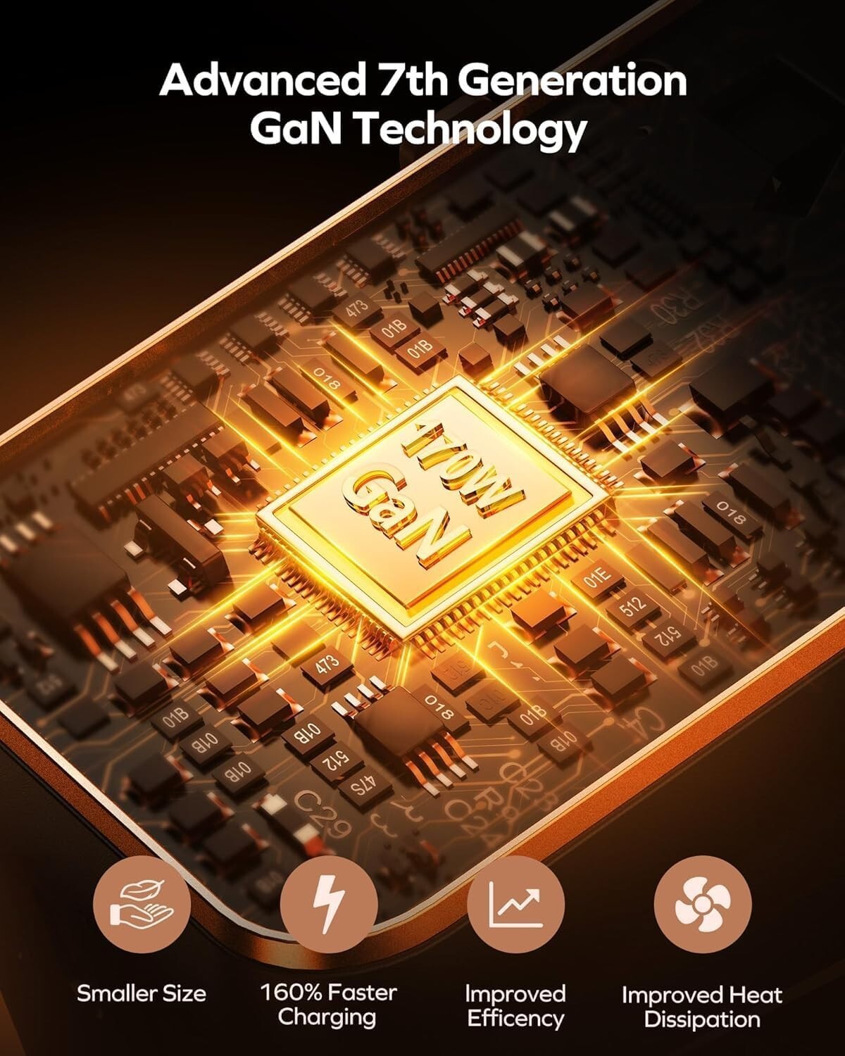 Advanced GaN Technology Universal Adapter - Fast Charging for Global Travel