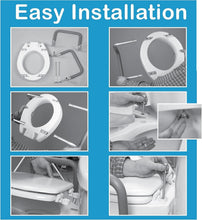 Load image into Gallery viewer, Easy Install Elevated Toilet Seat for Elongated Toilets - No Tools Required