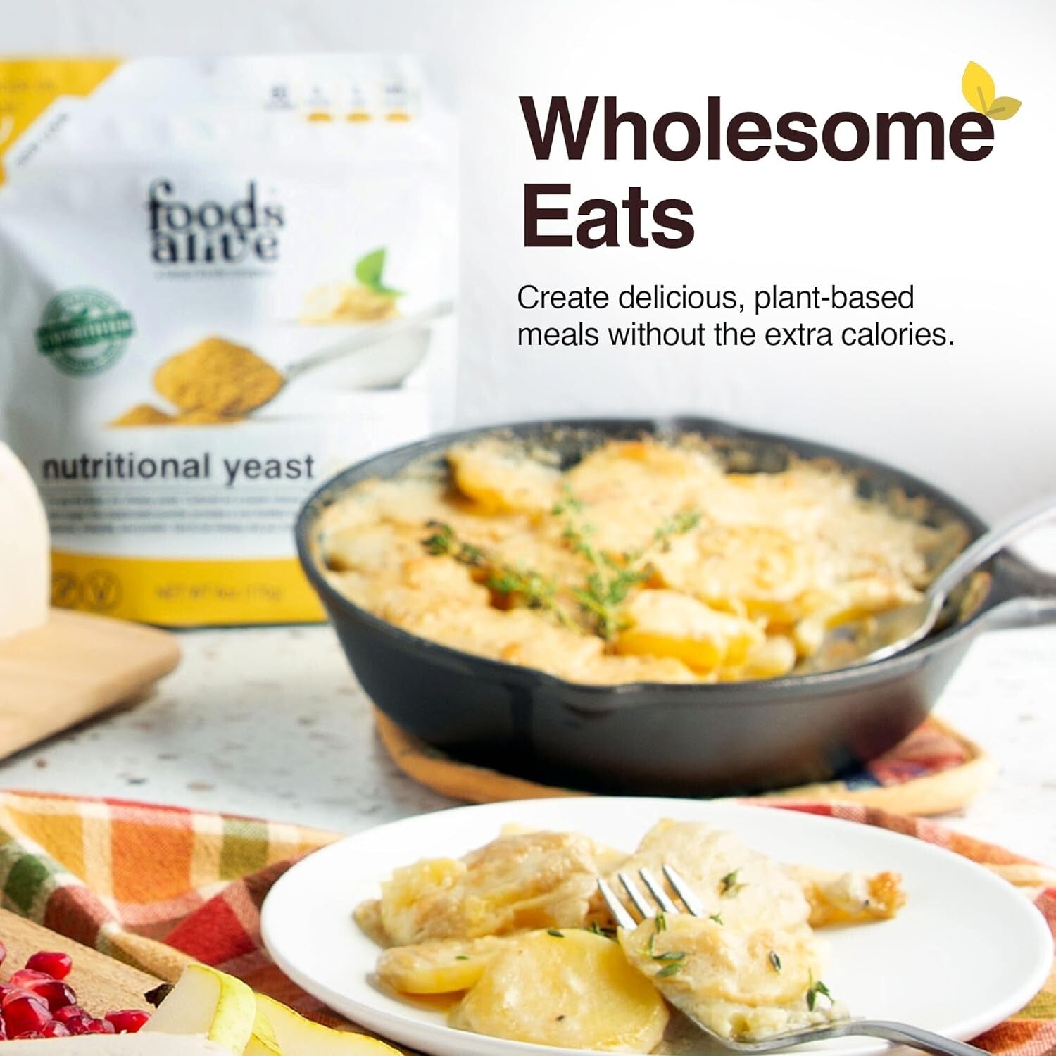 Non-Fortified Vegan Cheese Powder – 2 lbs Nutritional Yeast Flakes, Gluten-Free