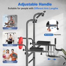 Load image into Gallery viewer, Compact Pull Up Bar Station - Multi-Function 450LBS Dip Station for Home Gym