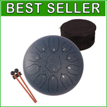 Load image into Gallery viewer, Beginner-Friendly 12" Steel Tongue Drum - Dark Blue for Meditation &amp; Therapy