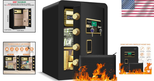 Fireproof Waterproof Home Safe 3.0 Cu ft with Digital Lock & Alarm System