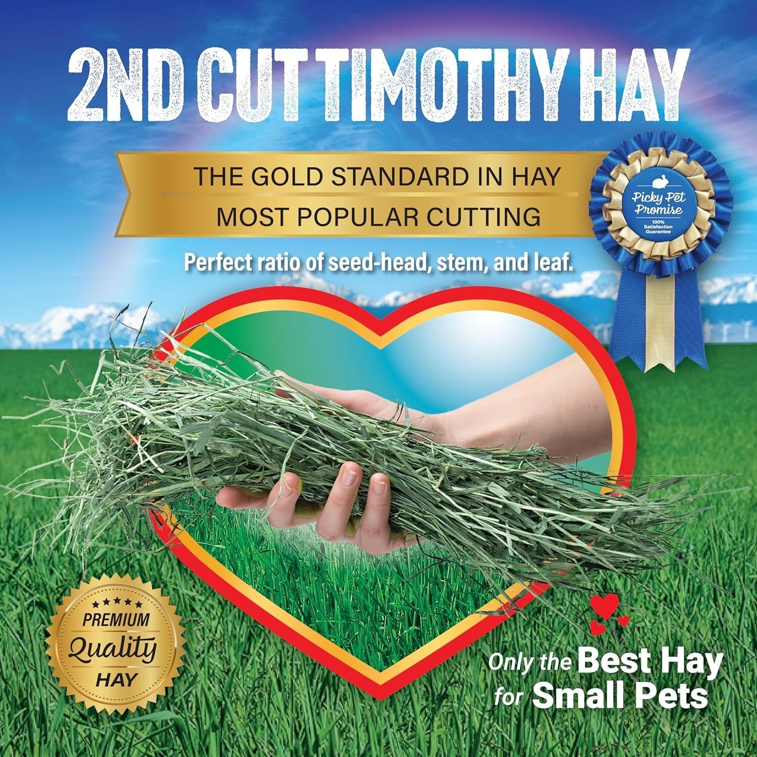 Fresh Timothy Hay, 40LB - Ideal Diet for Rabbits, Guinea Pigs, and Chinchillas