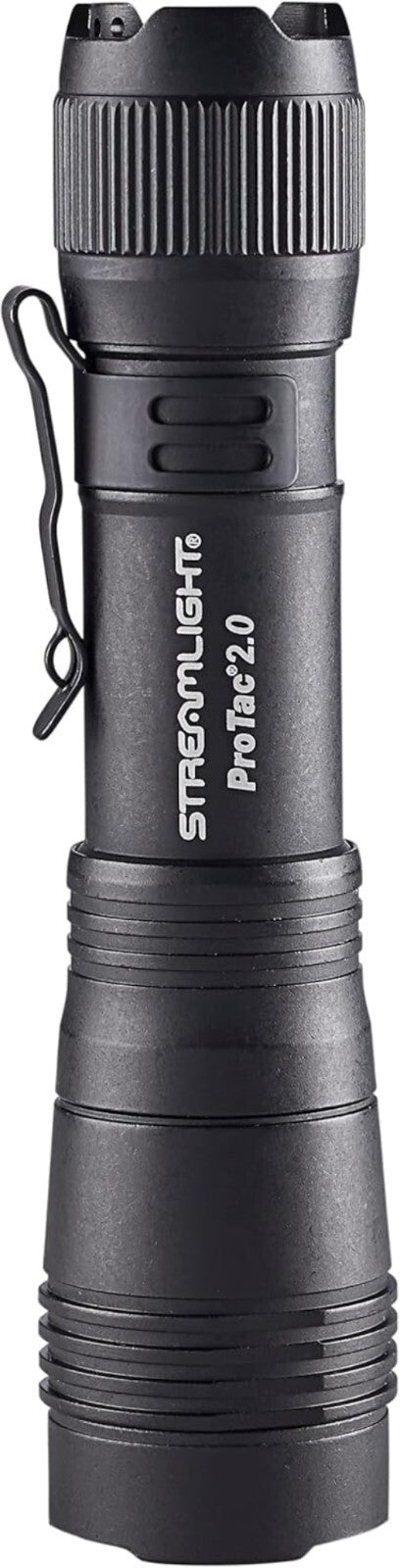Rechargeable Black Tactical Flashlight - 2000 Lumens, USB-C and Holster Included