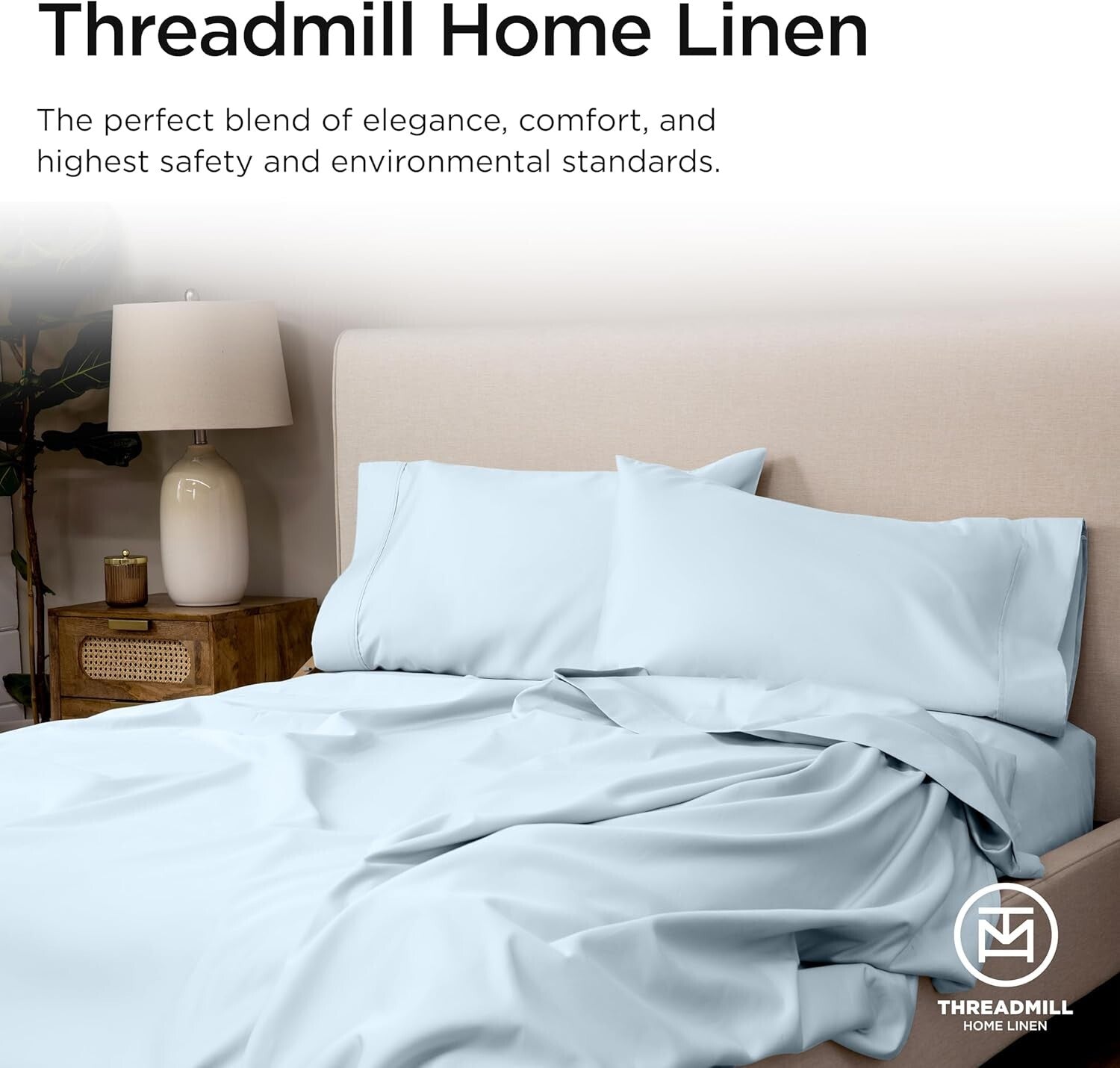 Elegant Light Blue Egyptian Cotton Sheets - 400 TC Cooling Set for Full Beds