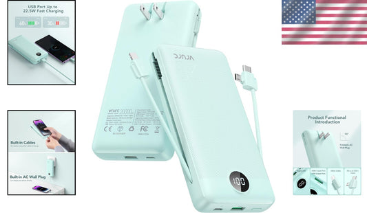 Green Travel Power Bank 20000mAh with Fast Charge & Smart Display for Devices