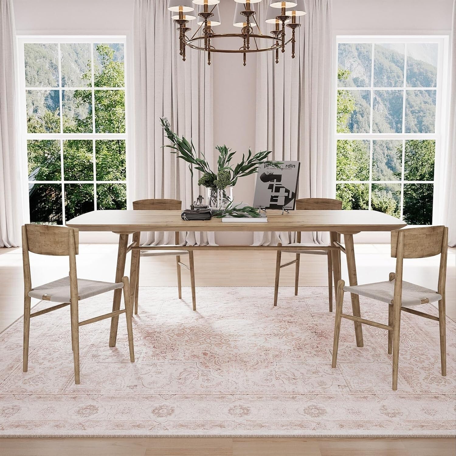 Cozy 8x10 Machine Washable Area Rug – Stylish Non-Slip Low Pile Home Decor