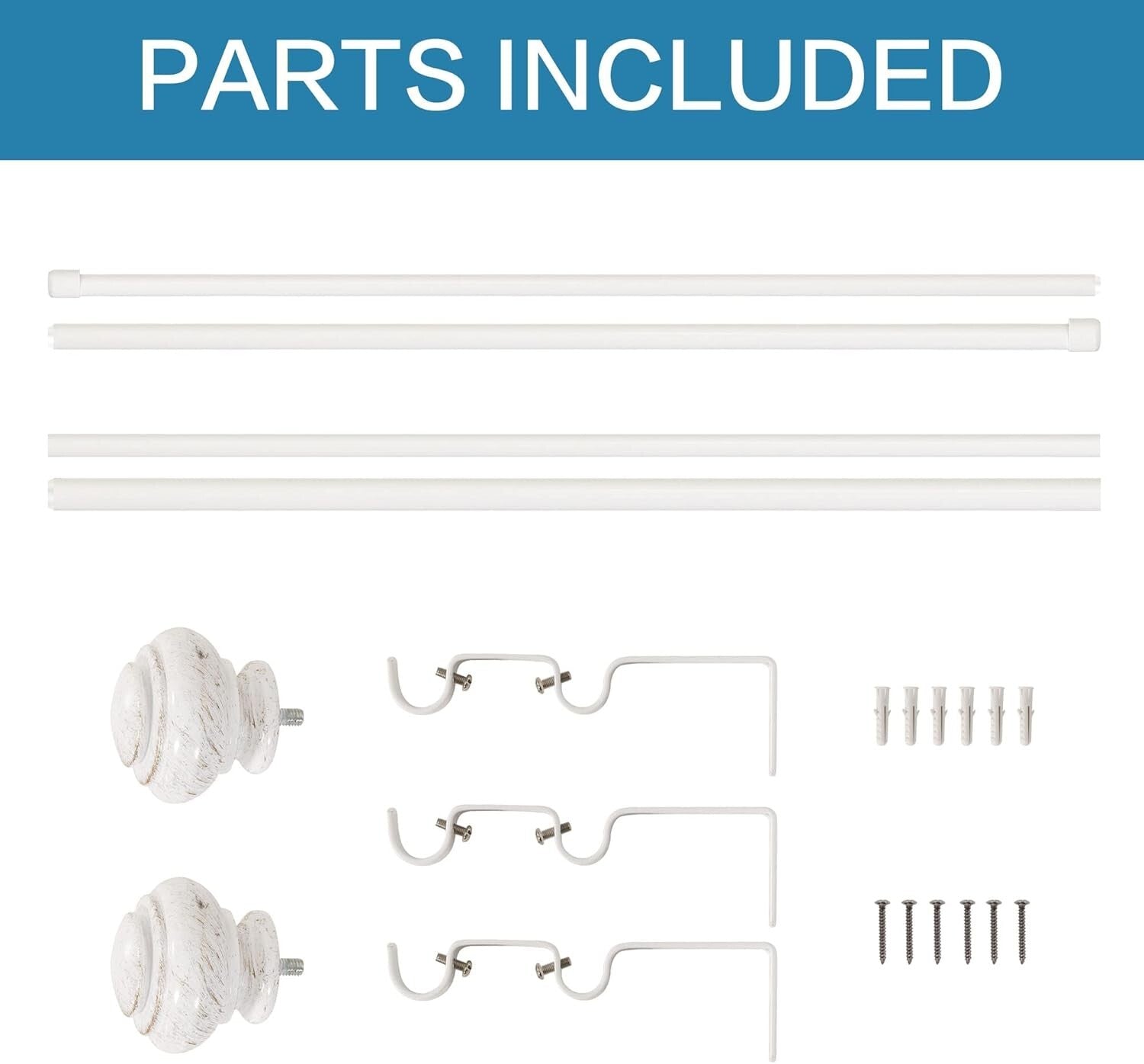 Versatile Telescoping Curtain Rod Set for Layered Looks, Adjustable 48-84 inches