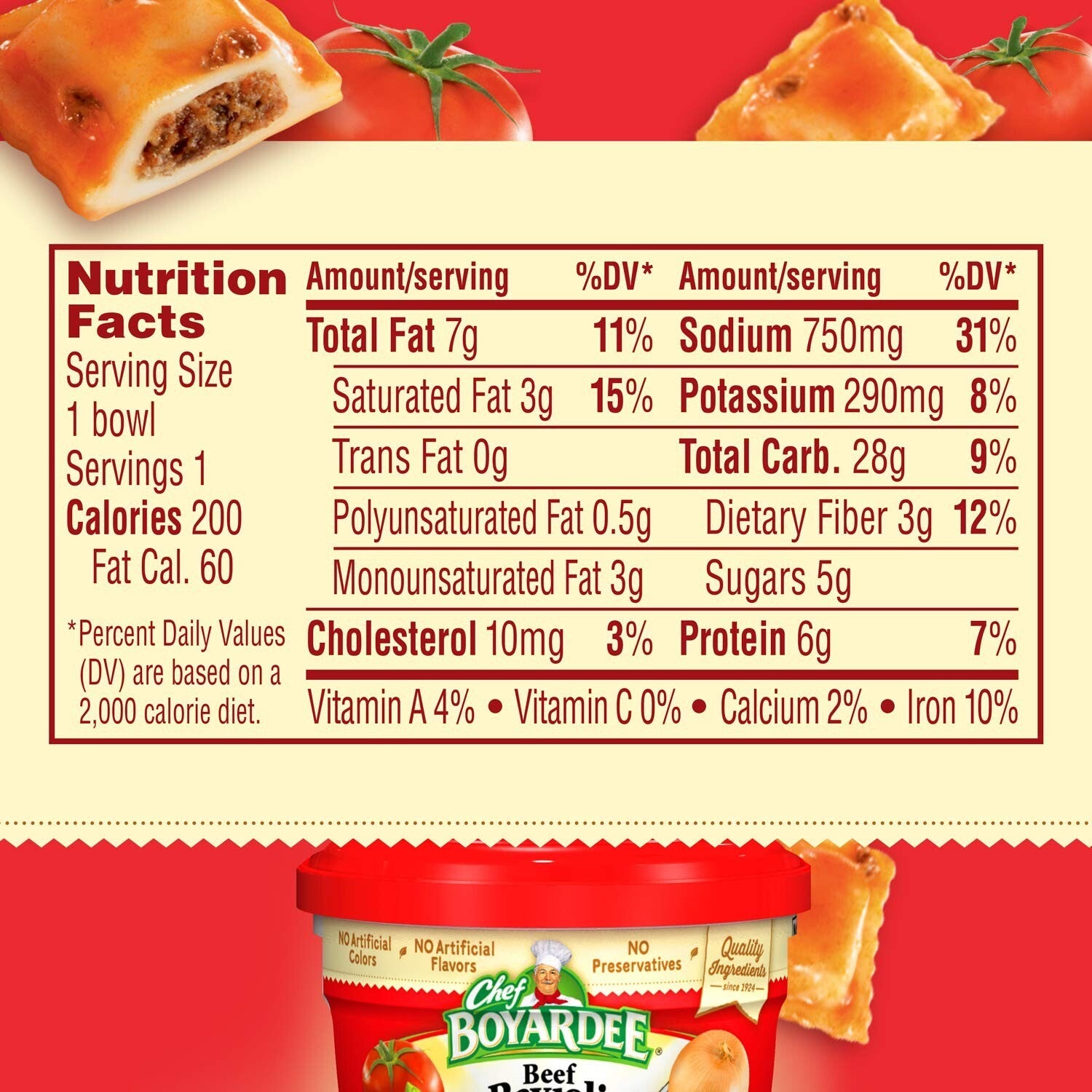 Easy Microwave Beef Ravioli in Pasta Sauce - Pack of 12 Convenient Bowls