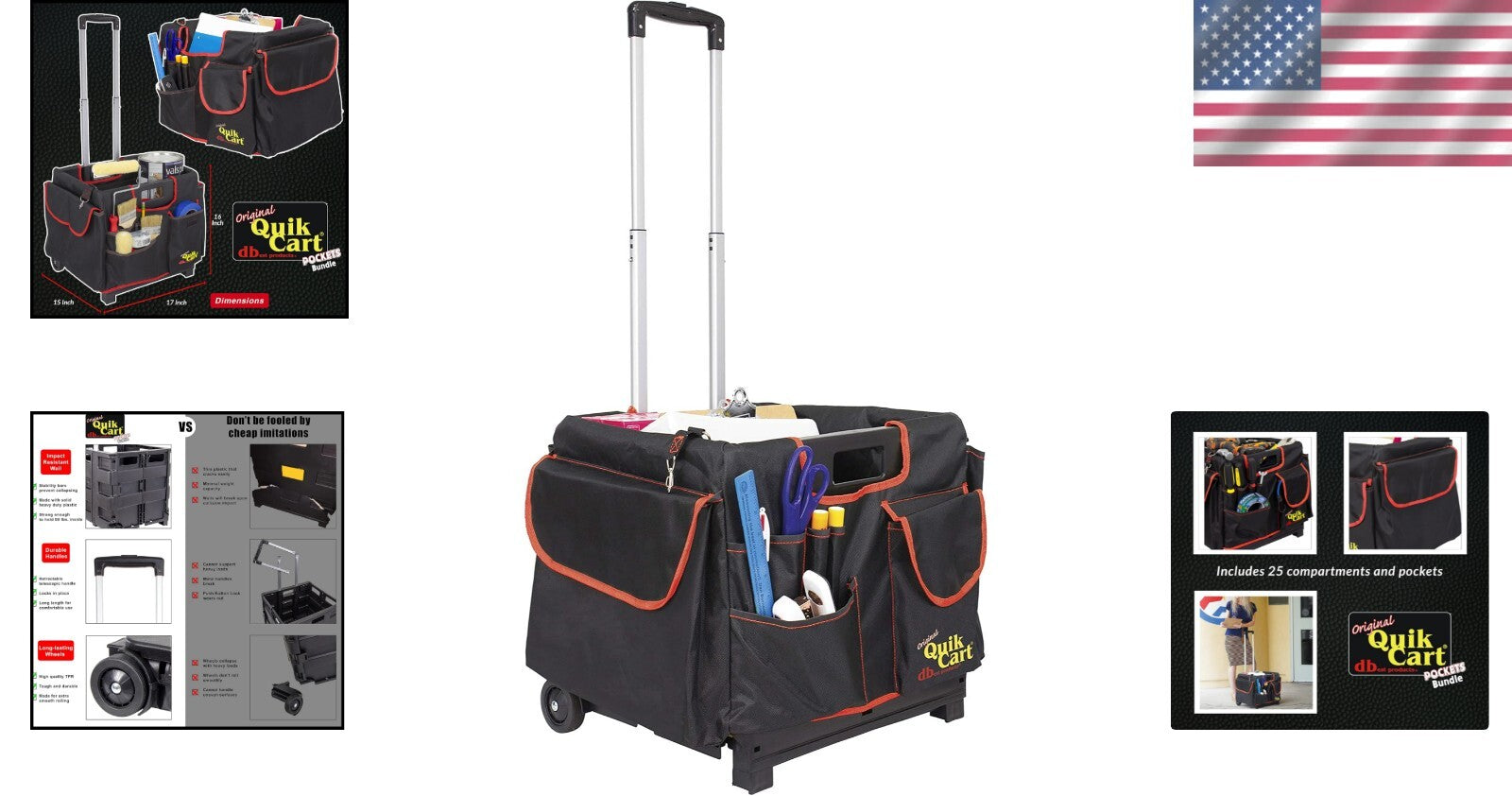Compact dbest Quik Cart Bundle - Ideal for Outdoor Projects with 80 lb Capacity