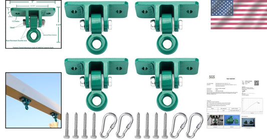 Durable 10000 lb Capacity Swing Hanger Set for Indoor/Outdoor Use, Pack of 4