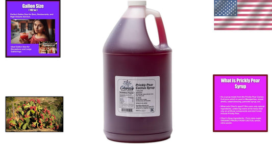 Elevate Your Menu with 1 Gallon Prickly Pear Syrup - Ideal for Beverages & More