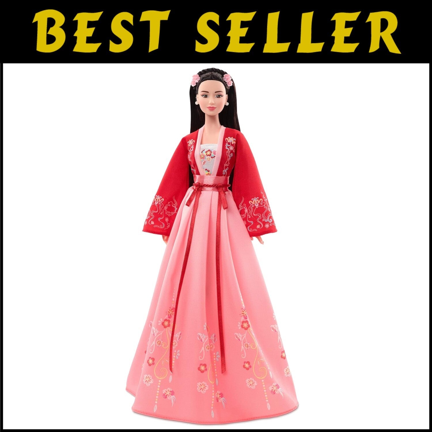 14-Inch Lunar New Year Doll with Plum Blossom Design – Perfect for Celebrations