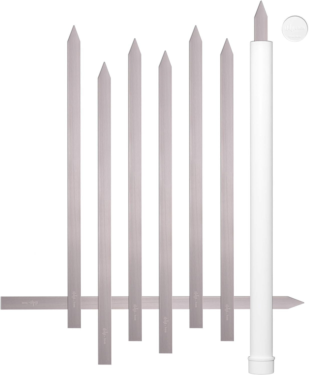 8-Pack 1” Wide Koobideh Skewers - Heavy-Duty Stainless Steel with Carrying Case