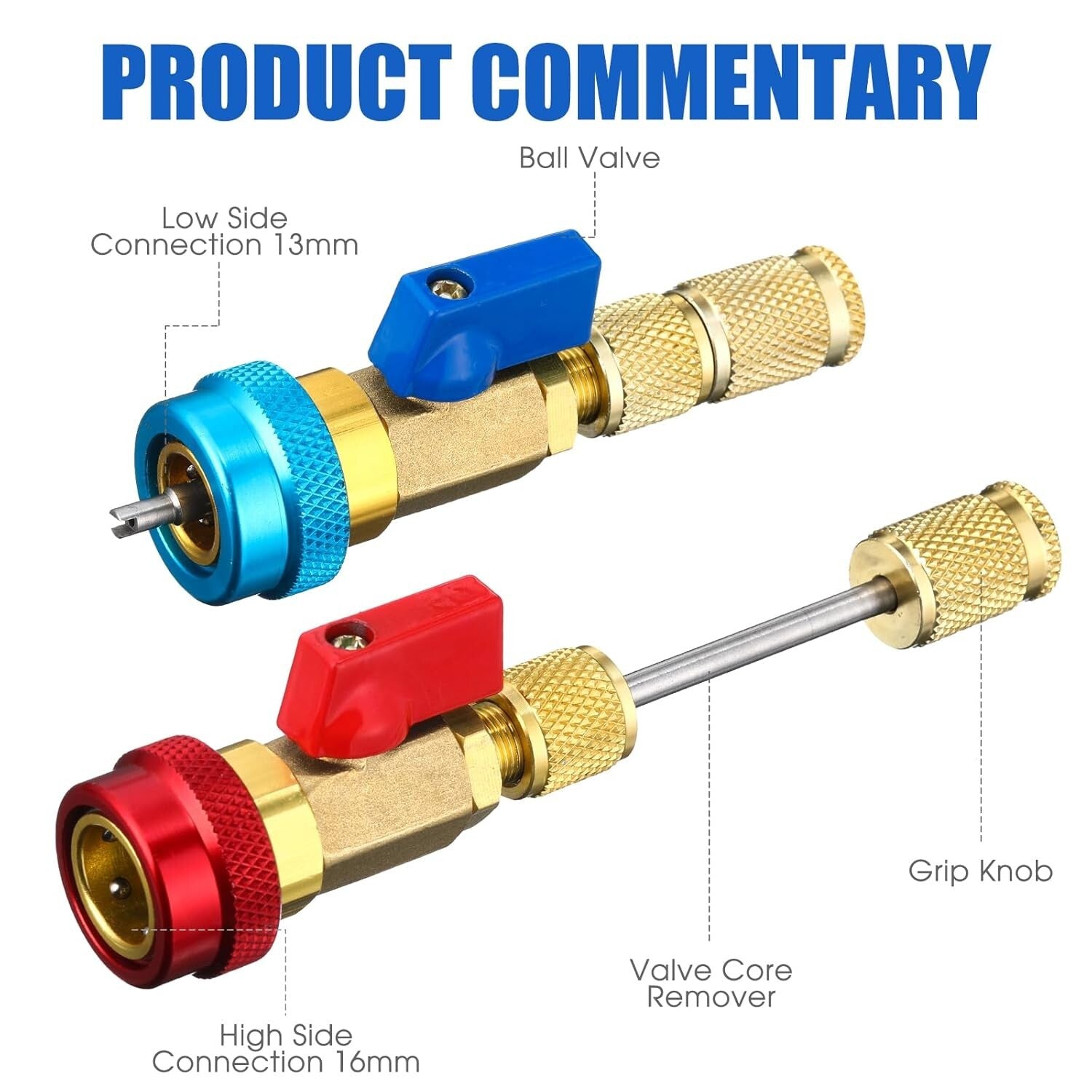 Durable 35-Piece Air Conditioning Valve Core Tool Kit with O-Rings & Removers