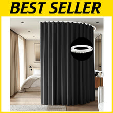 Load image into Gallery viewer, Versatile Extra Wide Blackout Curtain with Bendable Track for Modern Interiors