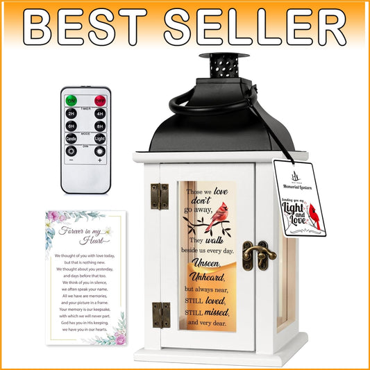 Comforting Battery Operated Lantern with Remote for Grieving Hearts – 14x6x6