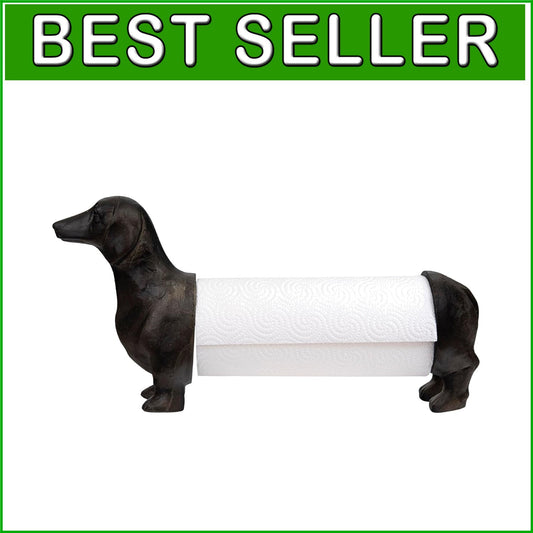 Antiqued Bronze Dachshund Paper Towel Holder - Charming Kitchen Companion