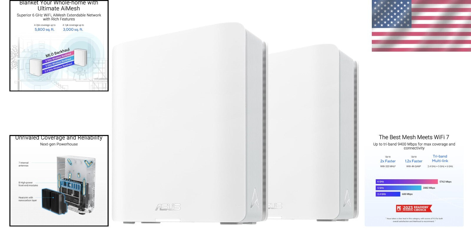 Ultimate WiFi 7 Mesh System with 9.4 Gbps Speed, 5800 sq.ft. Coverage, 2-Pack