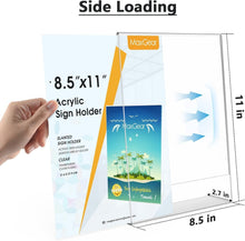 Load image into Gallery viewer, Durable Acrylic Sign Holders 8.5x11 - Slant Back Style for Professional Displays