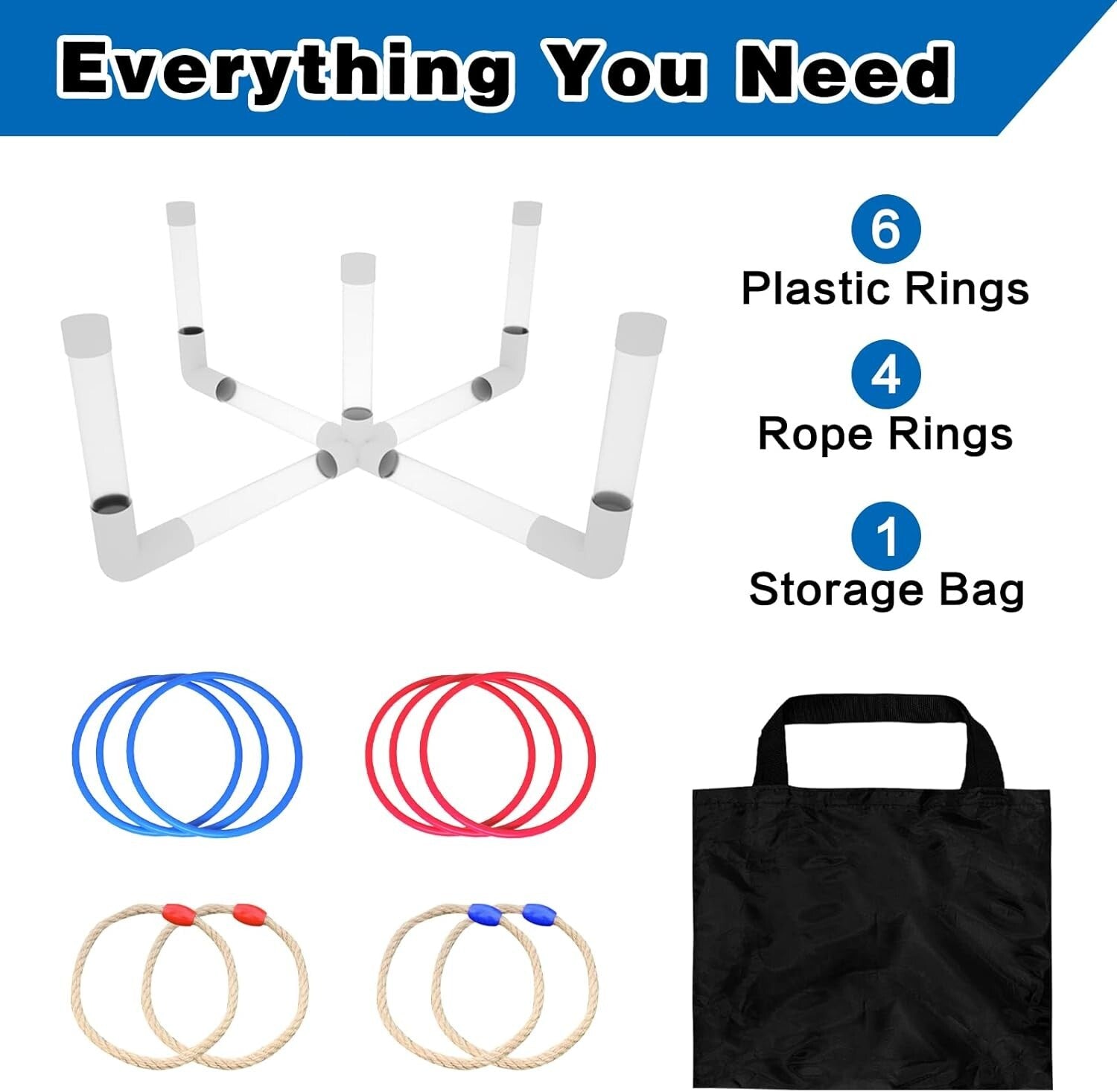 Family-Friendly LED Ring Toss Game - Easy Setup with 10 Piece Set for Play