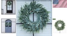 Load image into Gallery viewer, Vibrant 26-Inch Eucalyptus Wreath with White Accents for Porch and Windows