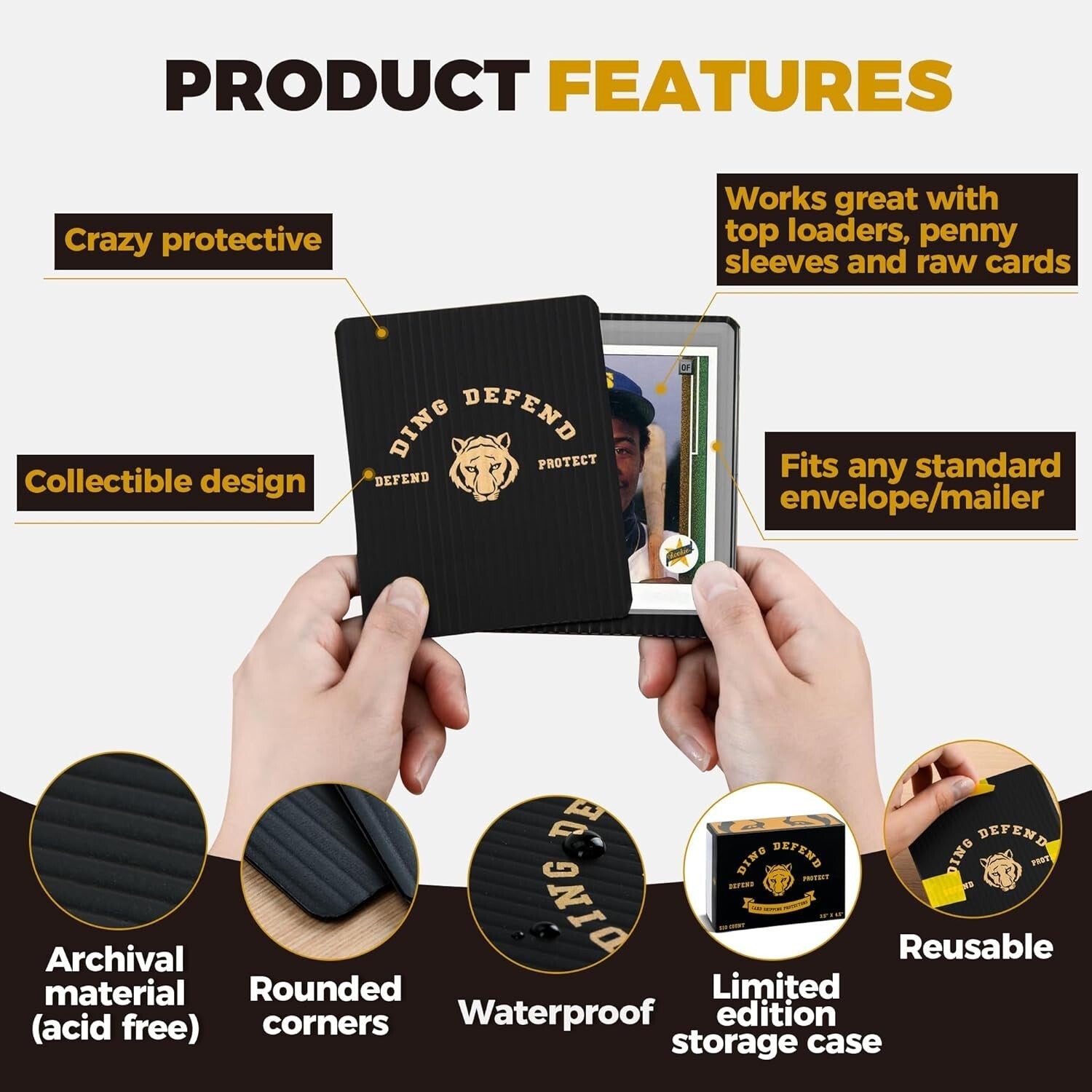 510 Pack Premium Tiger Design Trading Card Protectors for Secure Shipping