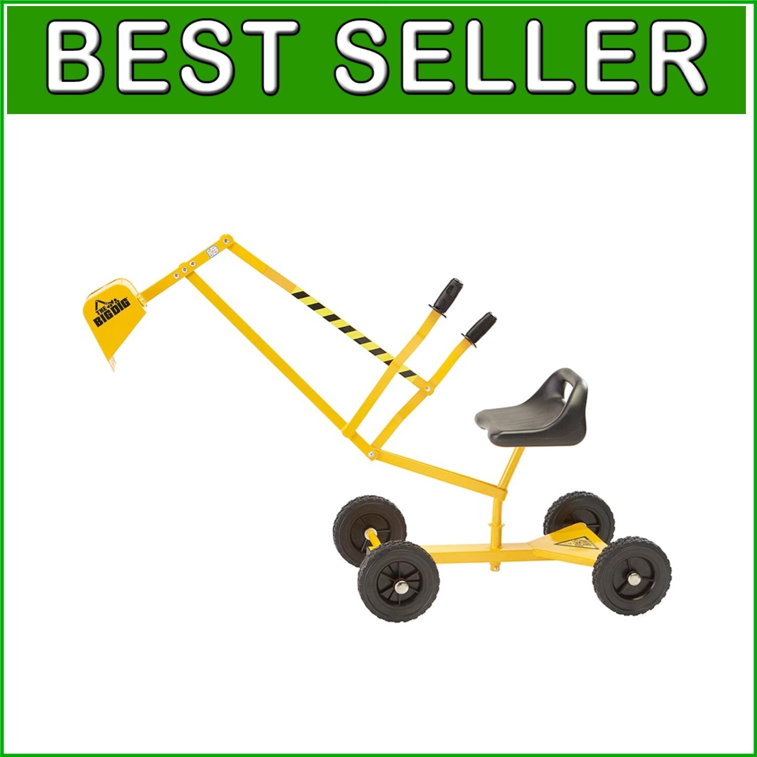 Durable Kids Excavator Sand Digger with Rubber Wheels - Perfect for Outdoor Play
